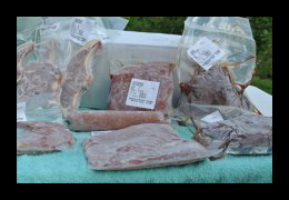 Verkoop van vlees in Wognum