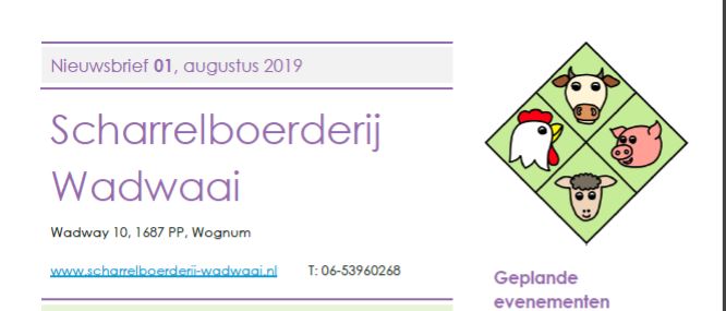 Nieuwsbrief augustus 2019